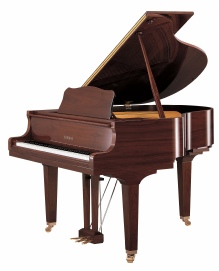 Yamaha GB1 grand piano in polished walnut